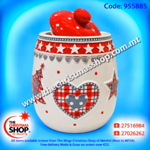 CERAMIC COOKIE POT XMAS DESIGN 955885
