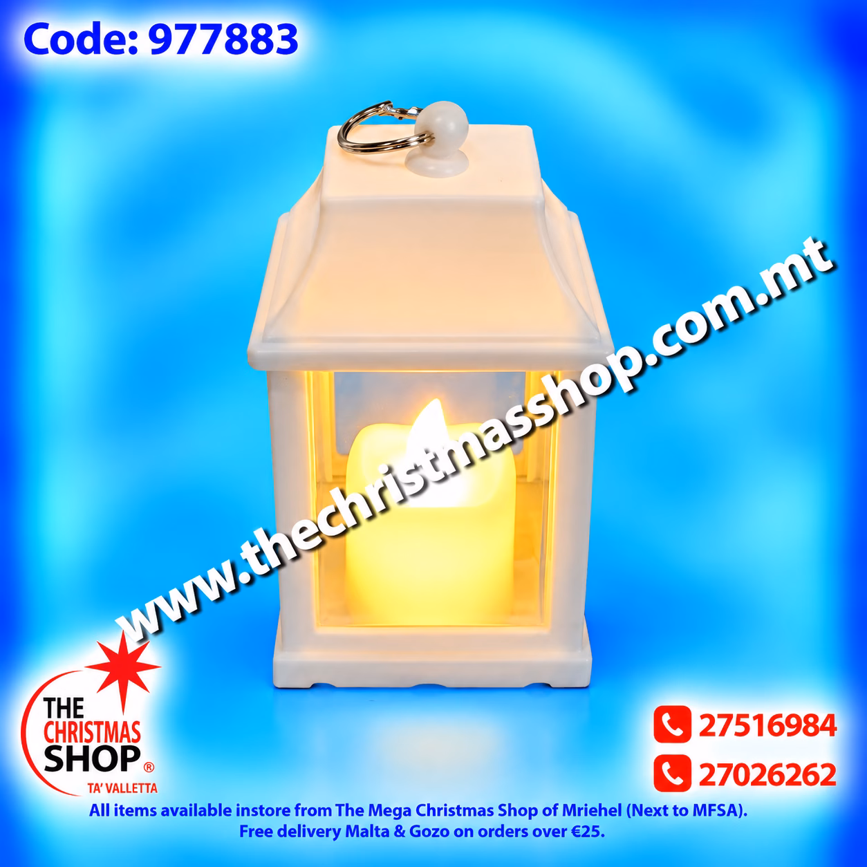 BATTERY OPERATED WHITE LANTERN DZR977883