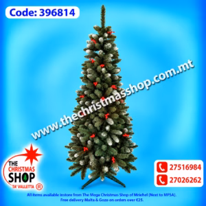 CHRISTMAS TREE PINE WITH CRANBERRIES SLIM 220CMS. 396814