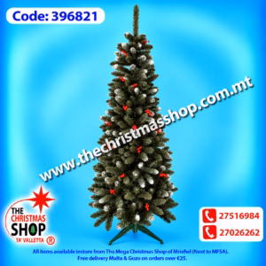 CHRISTMAS TREE PINE WITH CRANBERRIES SLIM 240CMS. 396821