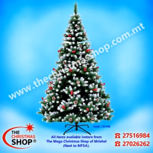 MINGERL SNOWY TREE WITH BERRIES 270CM 2368 TIPS. PAR735100