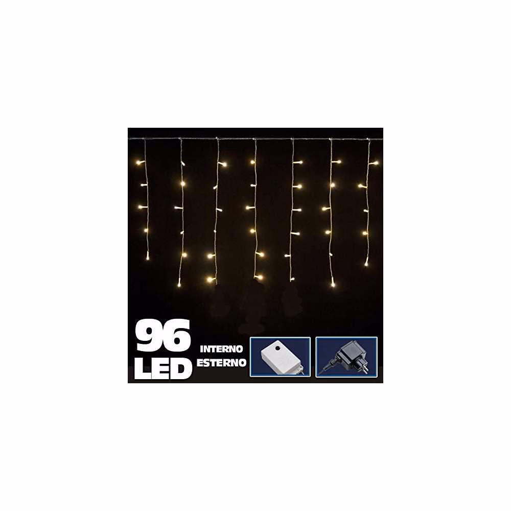 96 LED CURTAIN LIGHTS WARM WHITE 3MTR BY 80CMS PAR231791