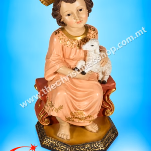 BABY JESUS WITH SHEEP 20CMS SEATED JAV193487