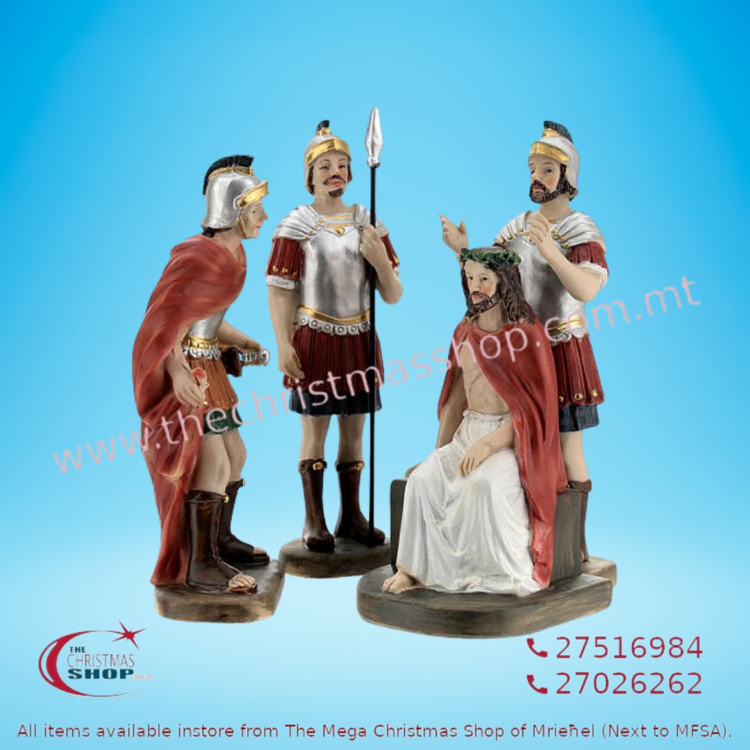 CORONATION THORNS SET 4 FIGURES 14.5 CM RESIN PB135735