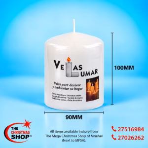 PILLAR CANDLE 9CM X10CM WHITE 031497