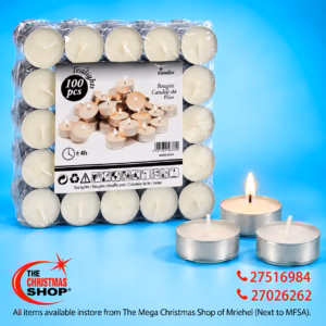PACKET OF 100 TEALIGHT CANDLE 4HR 393692