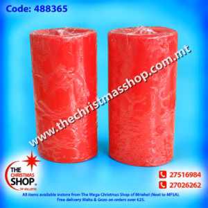 RED PILLAR CANDLE 7X13CM 488365