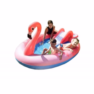 FLAMINGO INFLATABLE POOL WITH SLIDE 213X123X78CM 663175