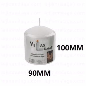 PILLAR CANDLE 9CM X10CM WHITE 031497