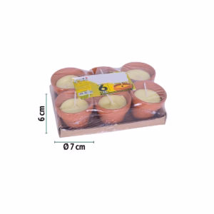 PACKET OF 6 CITRONELLA POTS 6X7CM 077702
