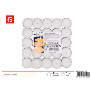 PACKET OF 100 TEALIGHTS 4.5H  041076