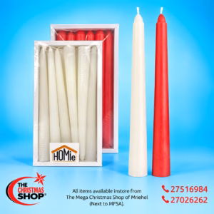 PACKET OF 12 CANDLES  WHITE 20CM 000012