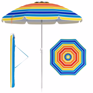 BEACH UMBRELLA 160CM MATERIAL TNT ASSORTED COLOURS 123972