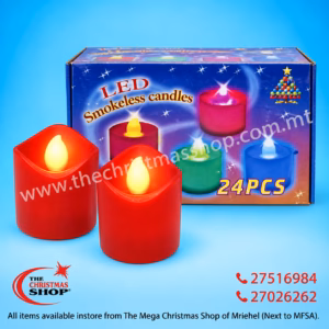 BATTERY OPERATTED LED RED CANDLE 404CM 200024