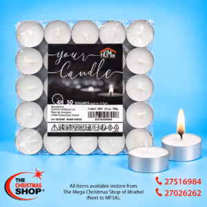 PACKET OF 50 TEALIGHT CANDLES 4HR 300001