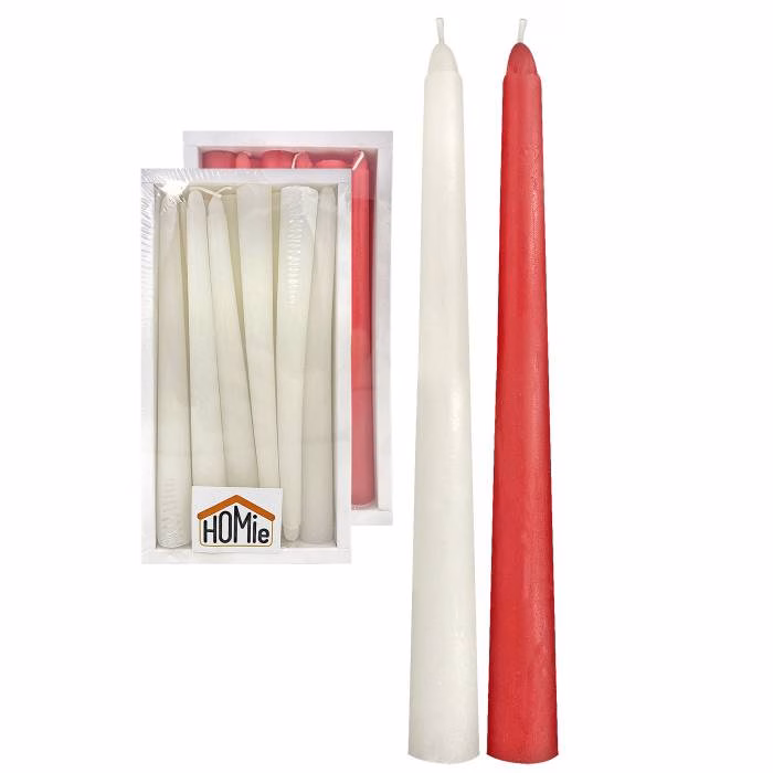 PACKET OF 12 CANDLES WHITE 20CM 000012