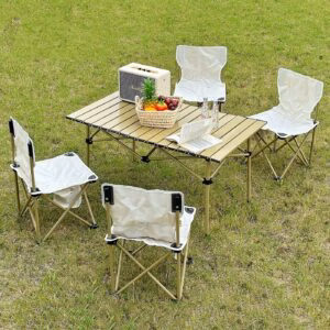 CAMPING TABLE WITH 4 CHAIRS SET TABLE 95x55x5CM 800001