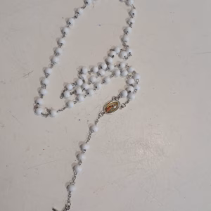 WHITE ROSARY BEADS 123321