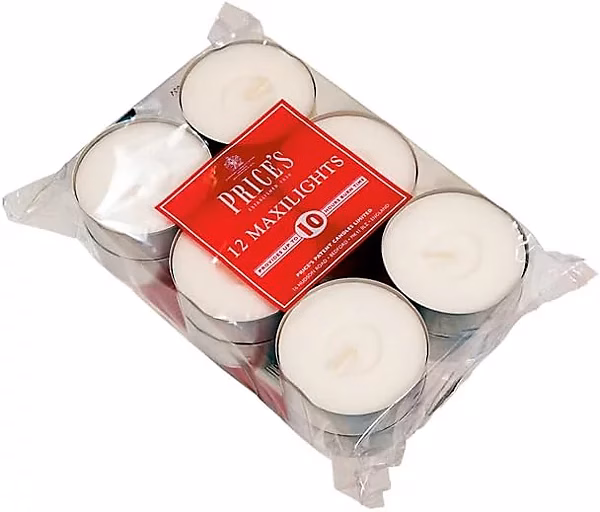 PACKET OF 12 LARGE TEALIGHT CANDLE 10HR 365591