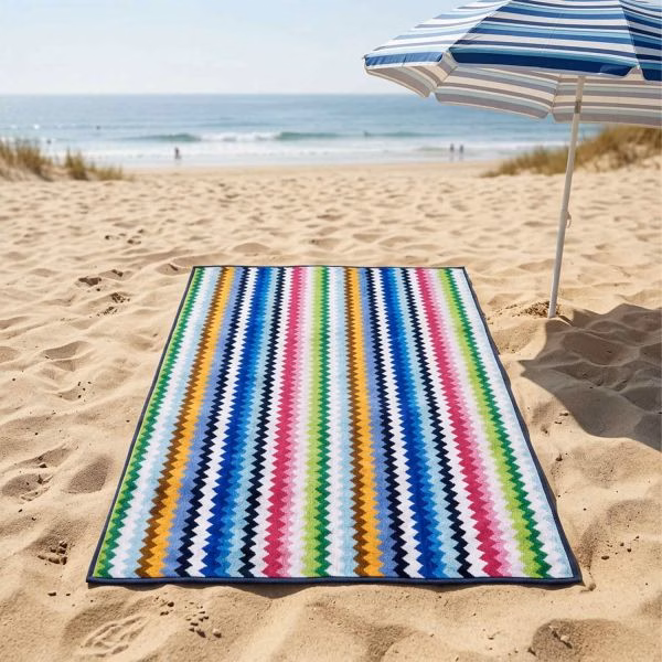 BEACH TOWEL 86X165CM ASSORTED COLOURS 80%COTTON 621297