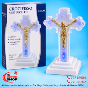 LED CROSS ON STAND 15X6CM 049160