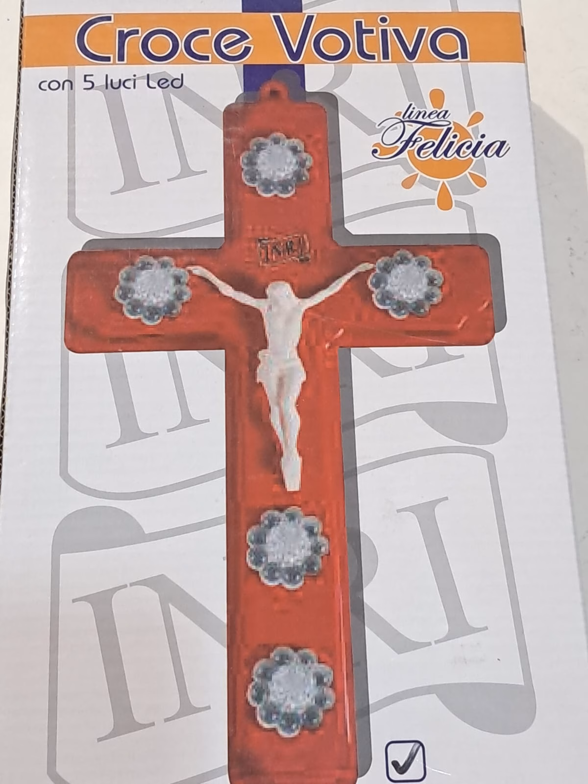 LED BATTERY OPERATED CROSS RED 30CM 062275