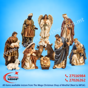 RESIN NATIVITY SET BY 11PIECE 18.5CM 161079
