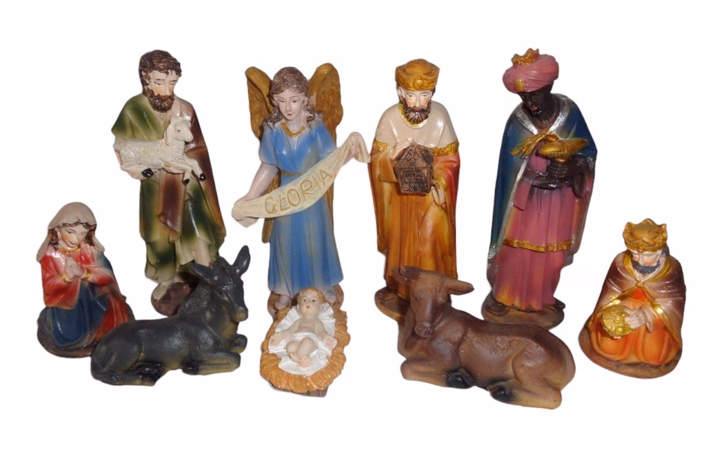 9 -PIECE NATIVITY SET RESIN 15CM GE4459373