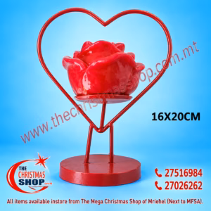 RED ROSE CANDLE IN HEART SHAPE  16X20CM    787649