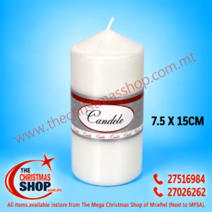 WHITE CHURCH CANDLE. SIZE 7.5X15CMS DE347362