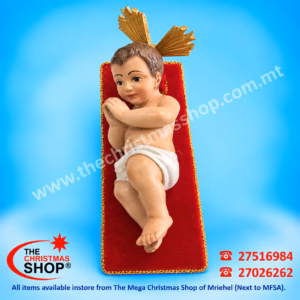 BETLEHEM BABY JESUS ON RED CRIB CB30 BETLEHEM