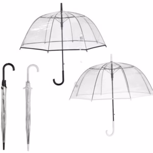 AUTOMATIC BELL UMBRELLA, TRANSPARENT WHITE OR BLACK 623873