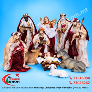 RESIN NATIVITY SET BY 10 PIECE 35CM 080950