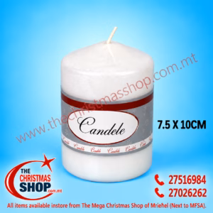 WHITE  CANDLE   7.50X10CM . DE347324