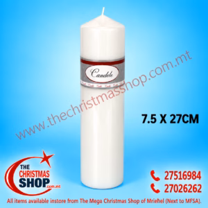 WHITE CHURCH CANDLE. SIZE 7.5X27CMS DE347416