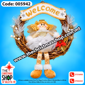 WOODEN WELCOME WREATH 33CM 005942