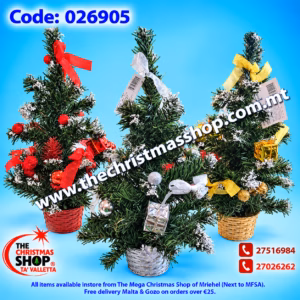 SMALL DECORATED CHRISMAS TREE 30CM 026905