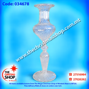 GLASS VASE 20CMS 034678