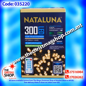 300 LED WARM WHITE LIGHTS 12MTRS WITH REMOTE CONTROL 035220