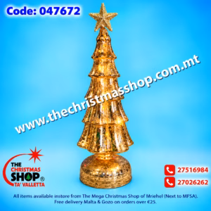 BATTERY OPERATED CHRISTMAS TREE GOLD 30CM 047672