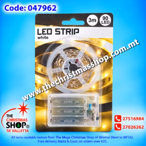 BATTERY OPERATED LED STRIP LIGHTS 3M ICE WHITE 047962