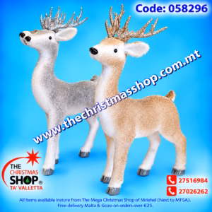 GLITTERED DEAR SILVER/GOLD 35X60CMS 058296