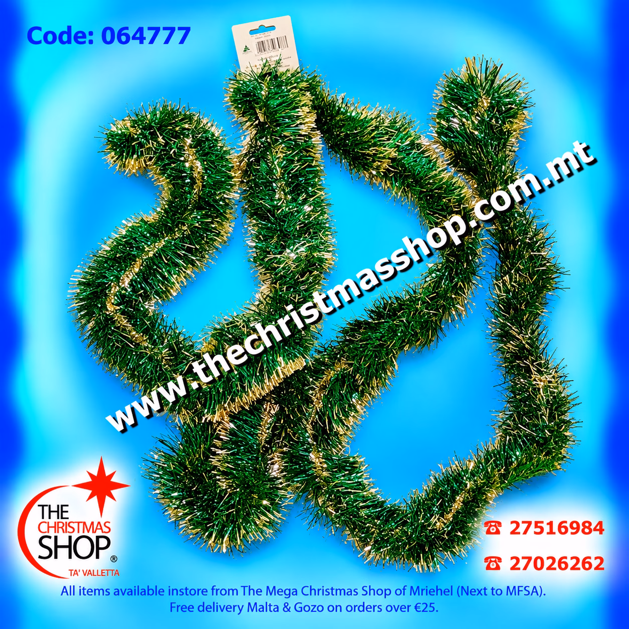 GREEN WITH SILVER TINSEL MTR 064777