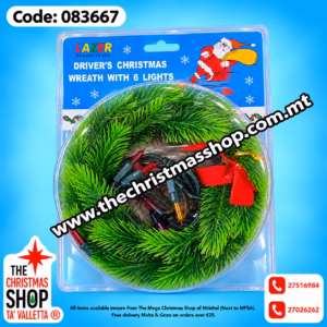 DRIVER`S CHRISTMAS WREATH WITH LIGHTS 12V 083667