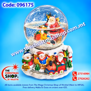 WIND UP CHRISTMAS SNOW GLOBE 12X15CM 096175