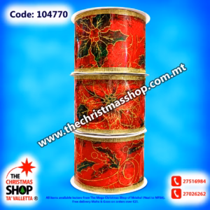 PONZIETTA DESIGN CHRISTMAS RIBBON. 104770