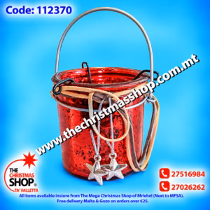 CANDLE HOLDER RED 8X8CMS 112370
