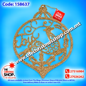 HANGING GLITTERED ORNAMENT 26X30CMS  158637