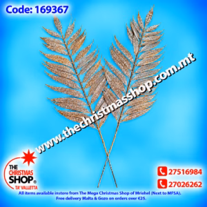PACKET OF 2 GLITTERED LEAVES 50CMS 169367
