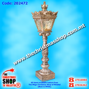 GLITTERED GOLD  RESIN LANTERN 50CM B/O 202472